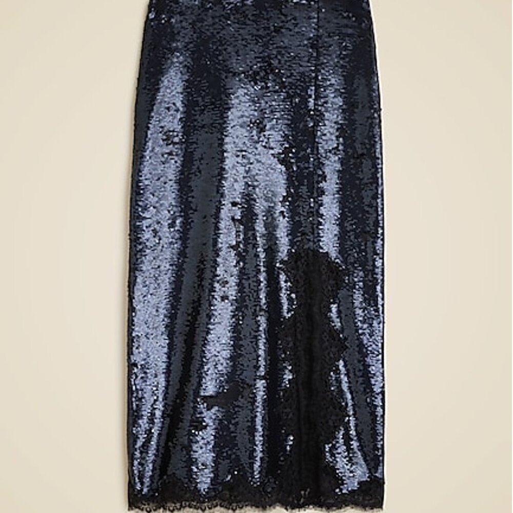 Gwyneth lace-trim slip skirt with sequins